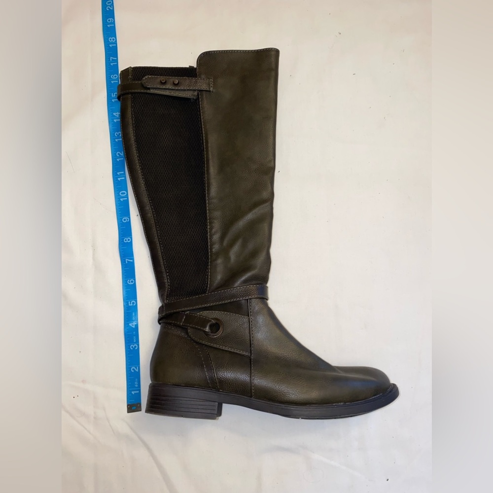 De Blossom Collection Women's Knee High Boots Sz 7.5 dark Olive Green Pita-47W